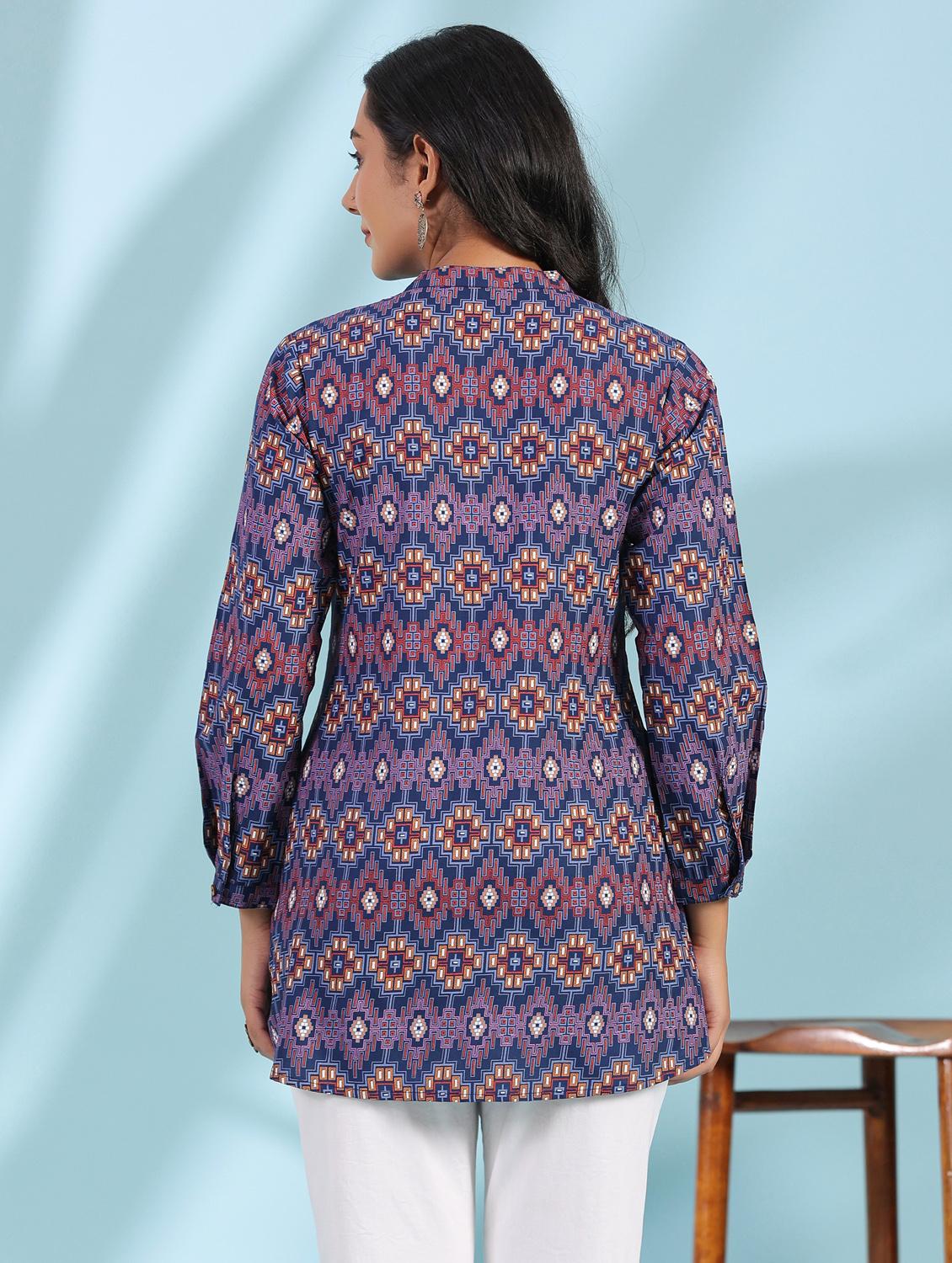 women printed a-line tunic - 21034865 - Standard Image - 2