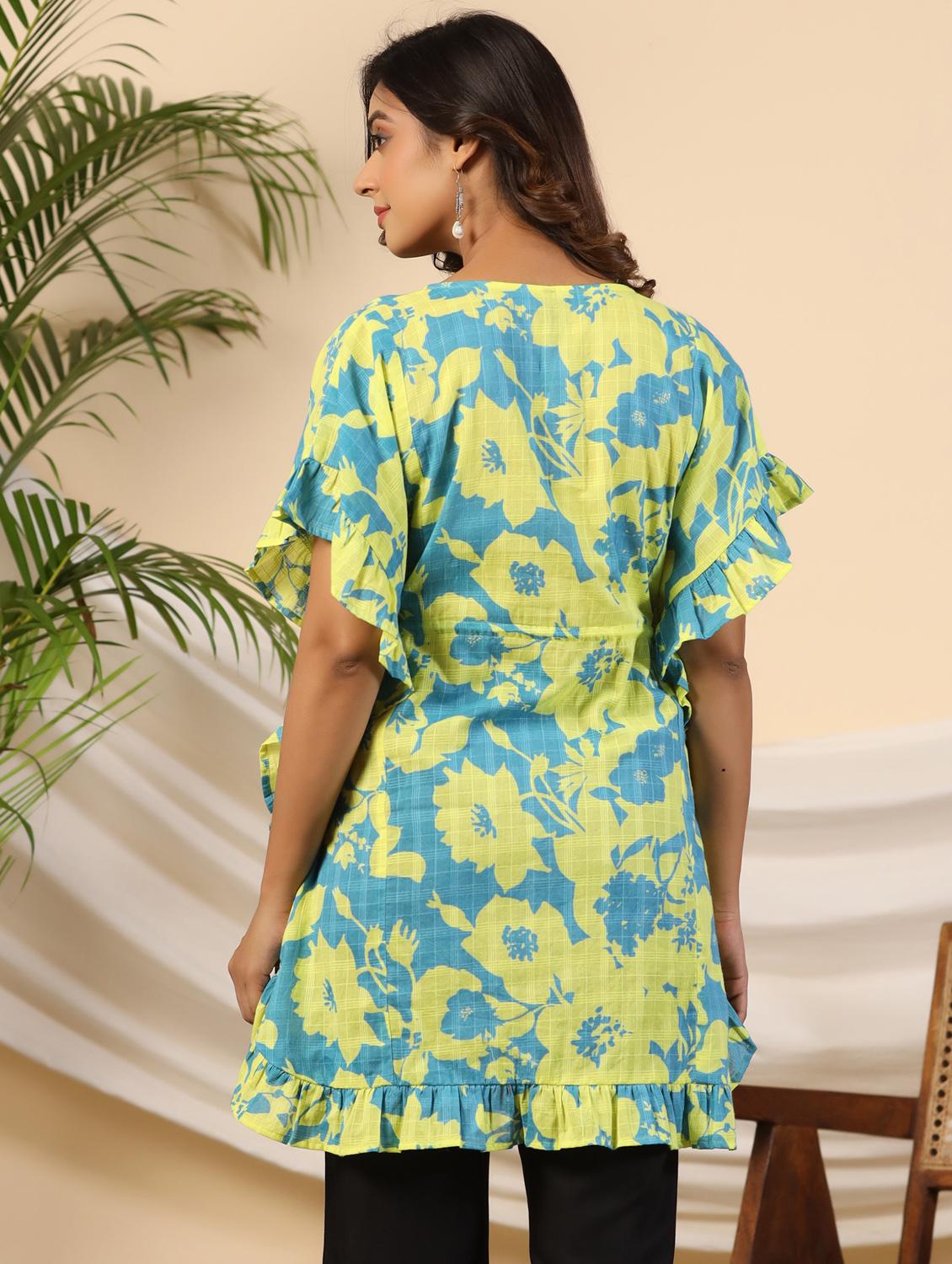 women floral printed flared tunic - 21034877 - Standard Image - 2