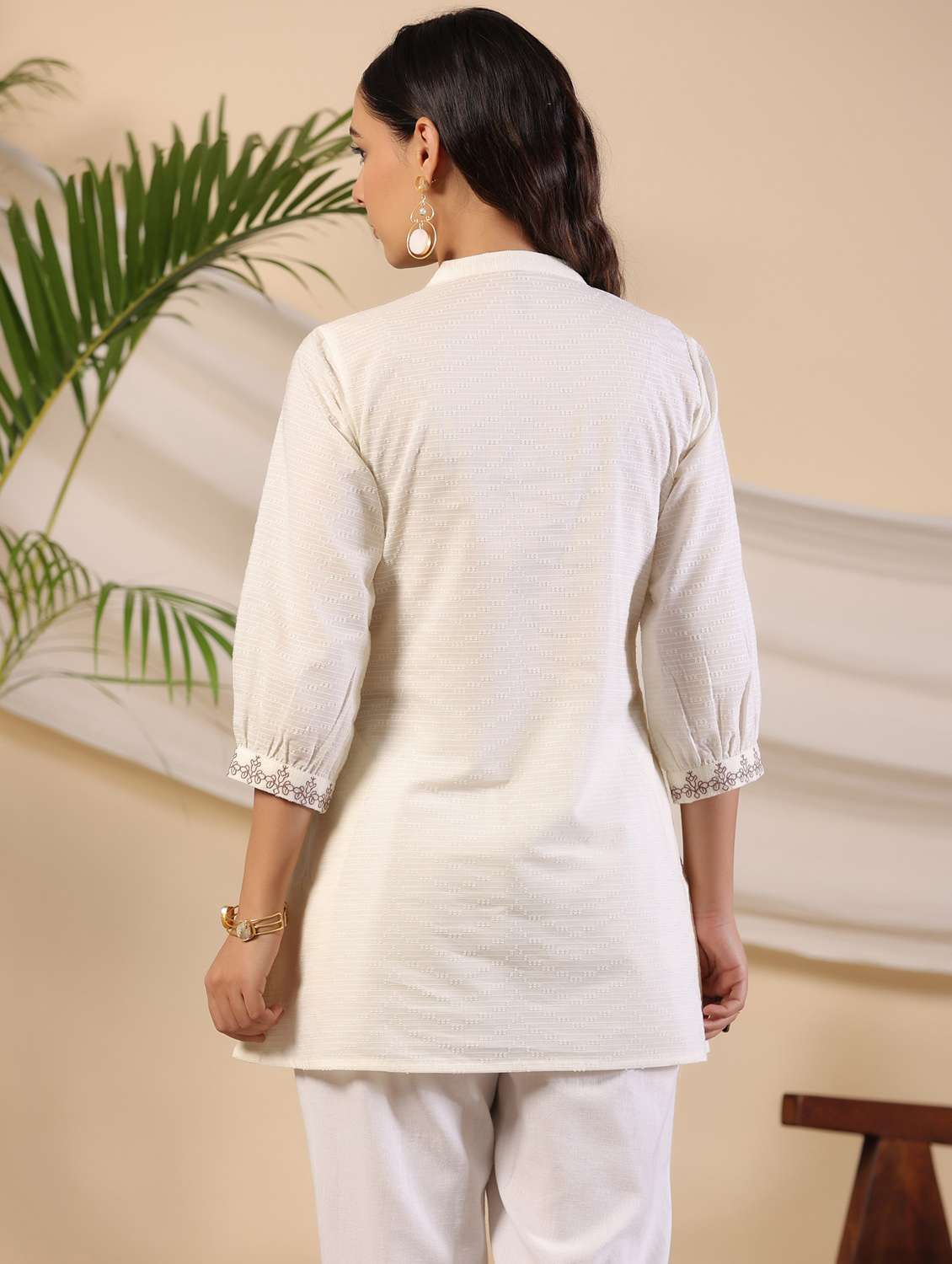 off white self design detailed tunic top - 21034879 - Standard Image - 2