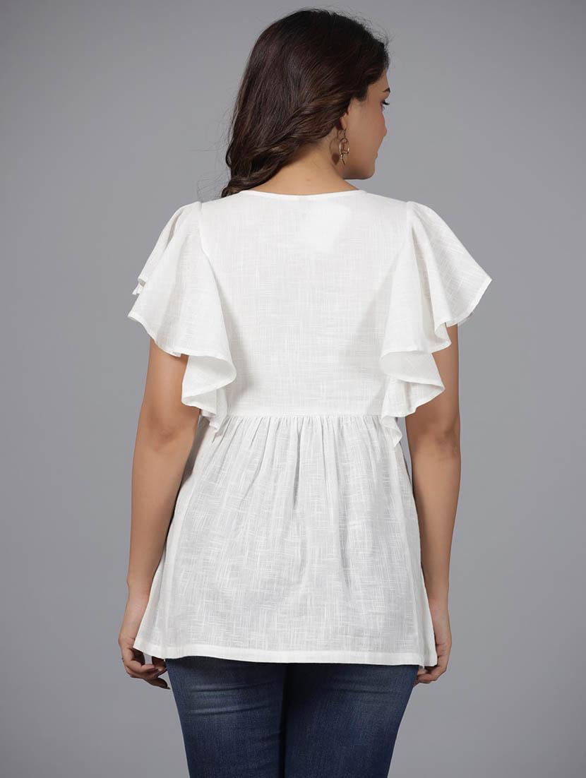 women floral embroidered flared tunic - 21034885 - Standard Image - 2