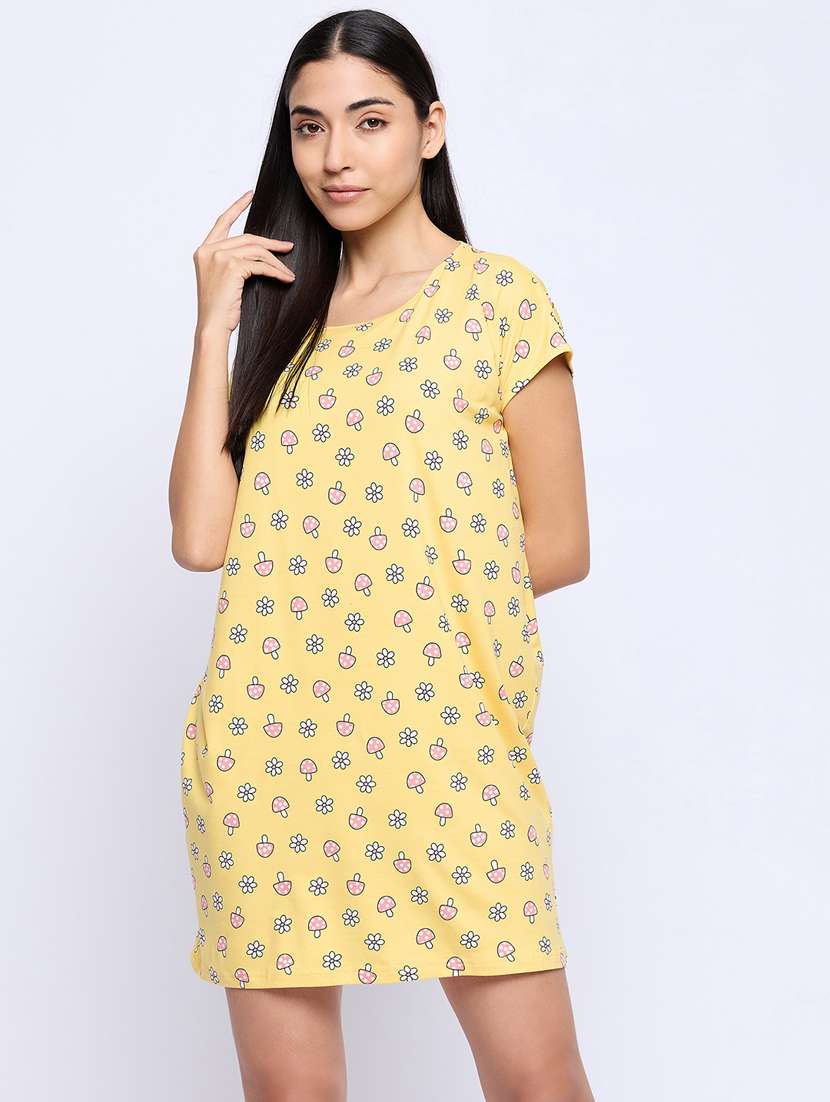 women printed cotton sleepshirt