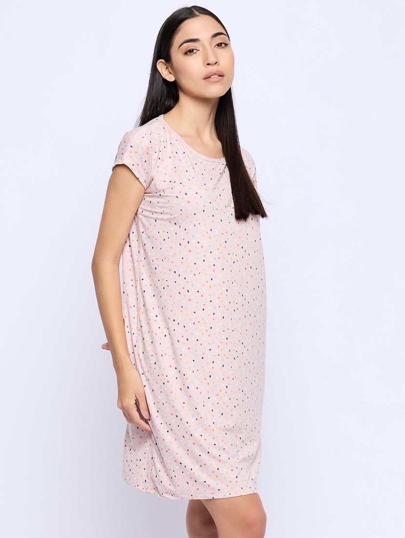 women printed cotton sleepshirt - 21034929 - Standard Image - 2