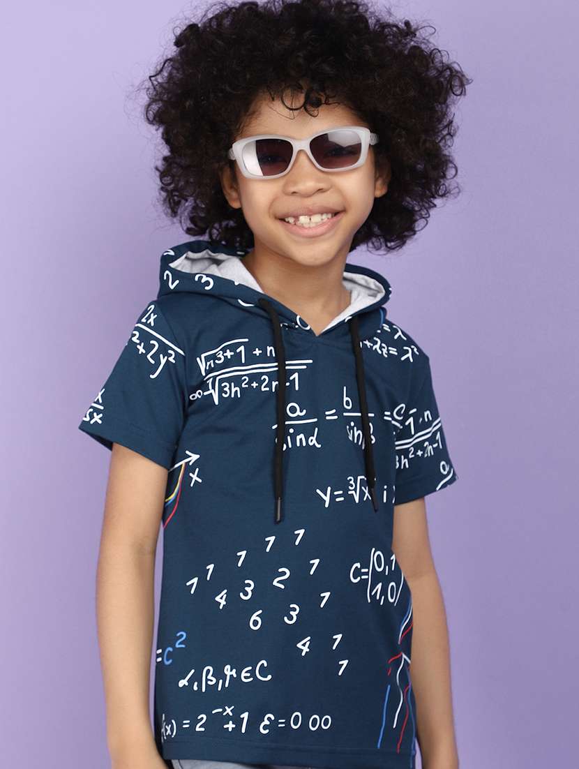 boys hooded typographic regular t-shirt - 21035009 -  Standard Image - 2