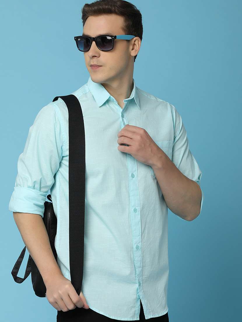 men solid cotton casual shirt - 21035567 -  Standard Image - 2