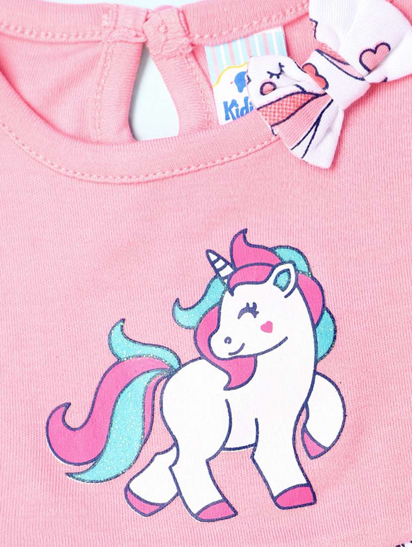 girls pink printed frock - 21035647 -  Standard Image - 2