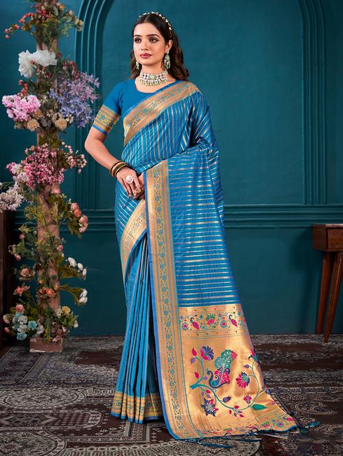 women self design paithani saree with blouse - 21036499 -  Standard Image - 0