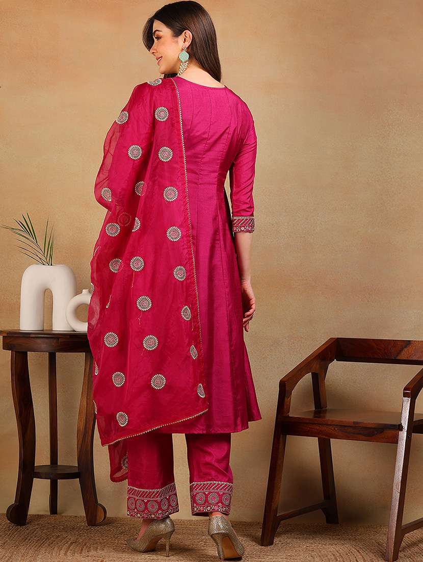 women three quarter sleeve suit set - 21037196 - Standard Image - 2