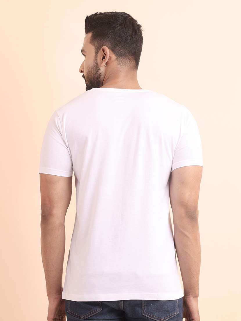 men round neck front printed t-shirt - 21040348 - Standard Image - 2