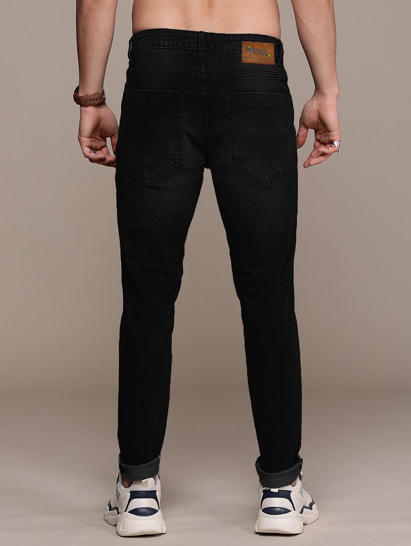 men black mid rise plain jeans - 21043851 - Standard Image - 2