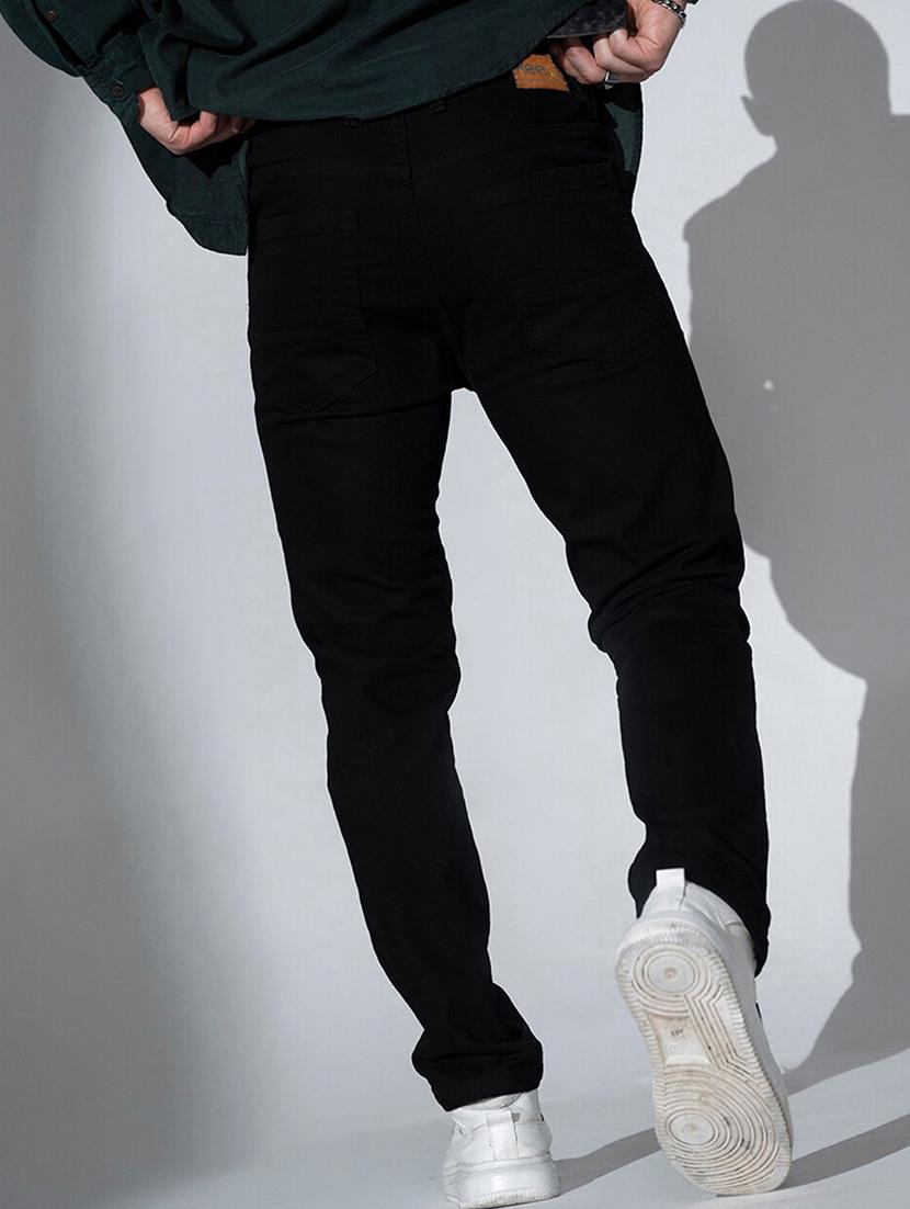men black mid rise plain jeans - 21043853 - Standard Image - 2