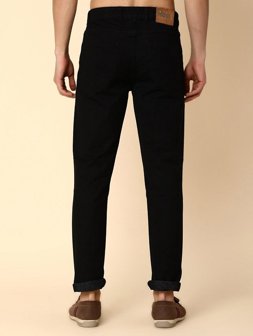 men black mid rise plain jeans - 21043862 - Standard Image - 2