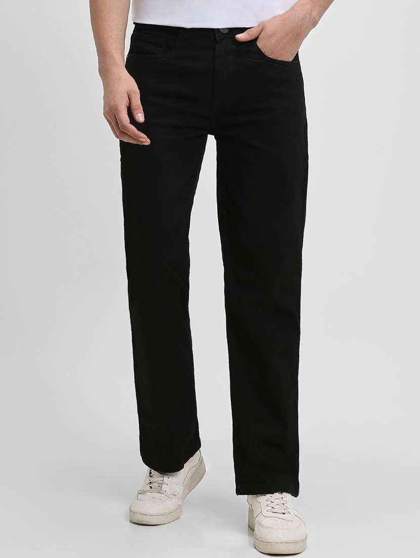 men mid rise plain jeans