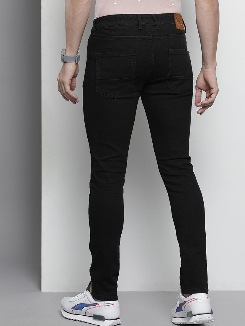 men black mid rise plain jeans - 21043896 - Standard Image - 2
