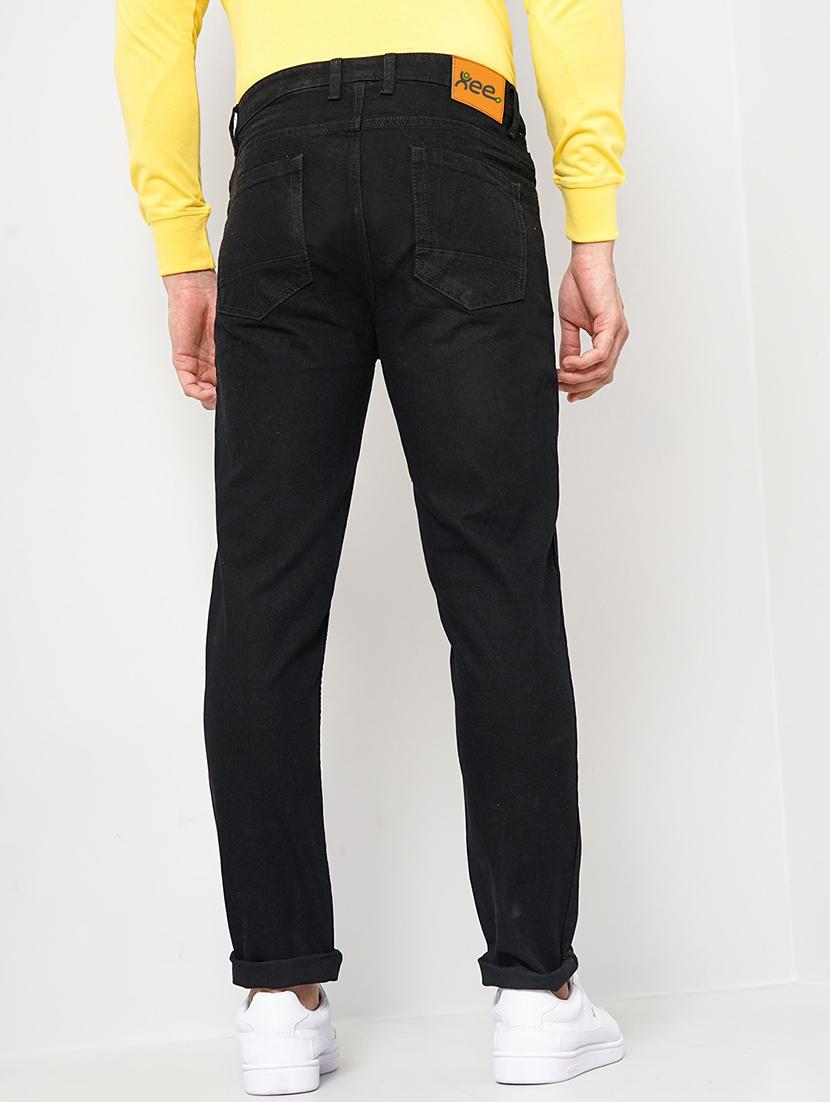 men black mid rise plain jeans - 21043898 - Standard Image - 2