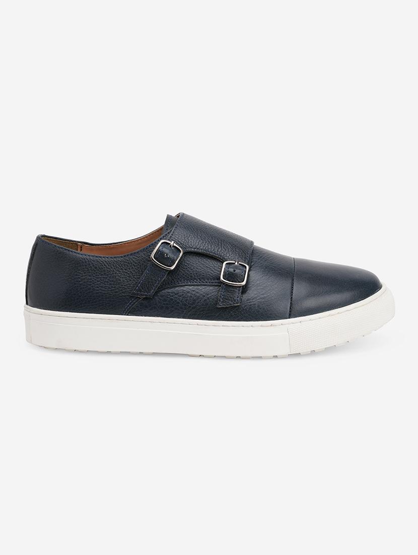 men navy blue solid casual shoes - 21047979 - Standard Image - 2