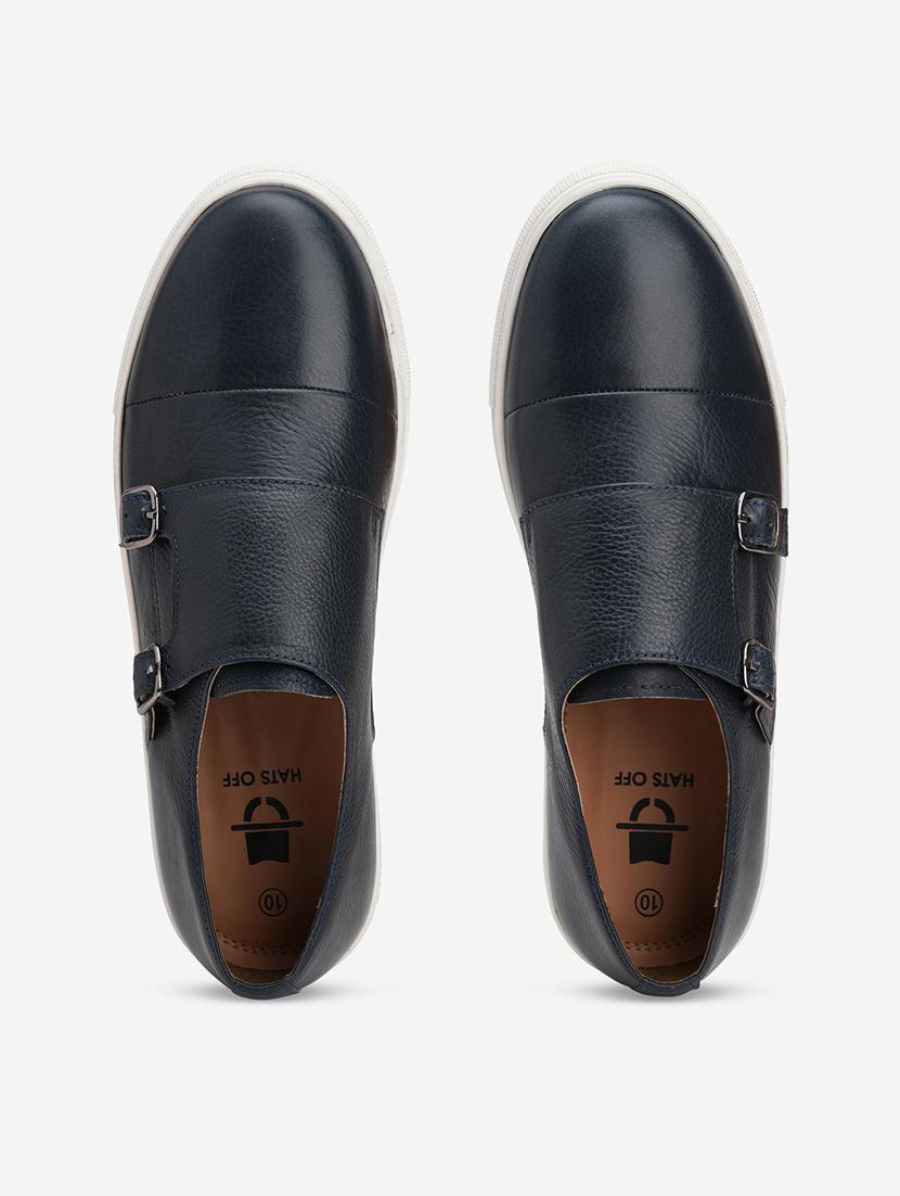 men navy blue solid casual shoes - 21047979 - Standard Image - 7
