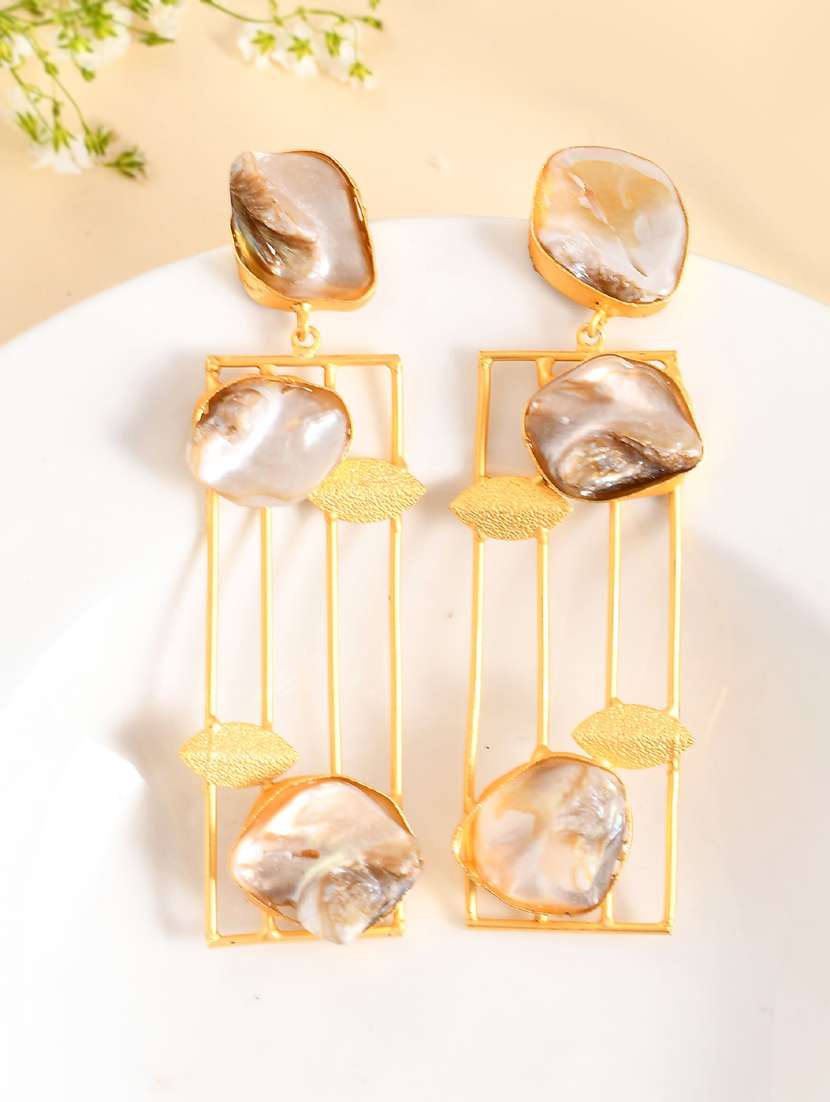 gold stainless steel drop earring