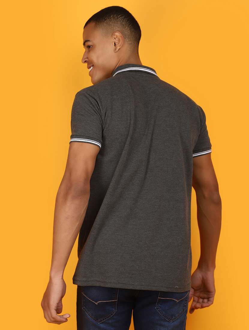 grey cotton plain t-shirt - 21048666 -  Standard Image - 2