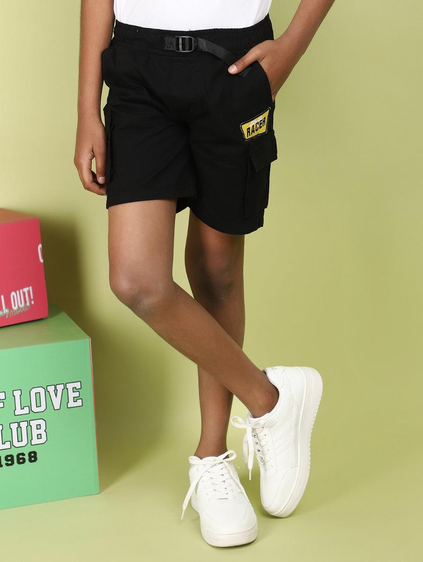 boy mid rise solid shorts