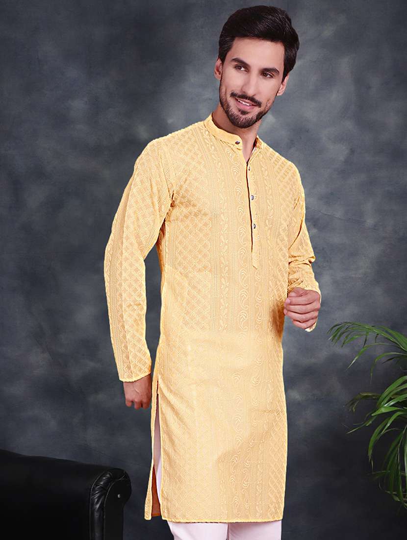 men embroidered georgette kurta - 21049923 -  Standard Image - 2