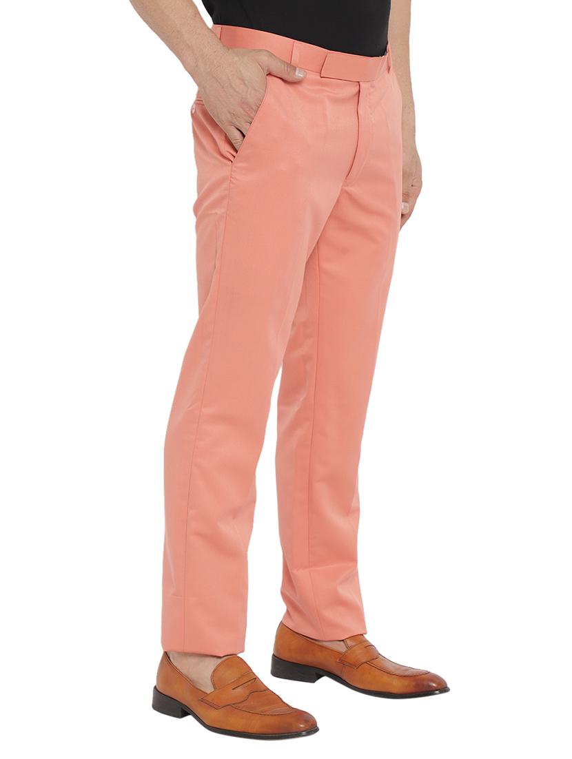 men mid rise solid flat front trousers formal trouser - 21049962 - Standard Image - 2