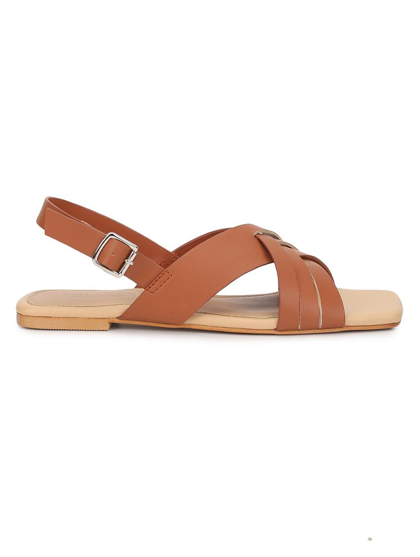 women solid back strap sandal - 21049970 - Standard Image - 2