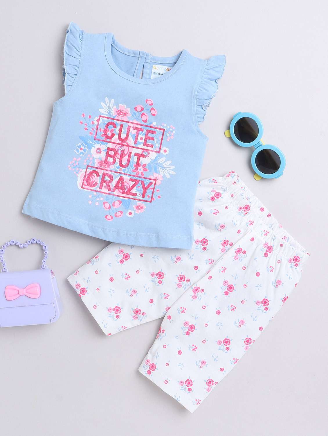 girls graphic t-shirt & capri nightwear