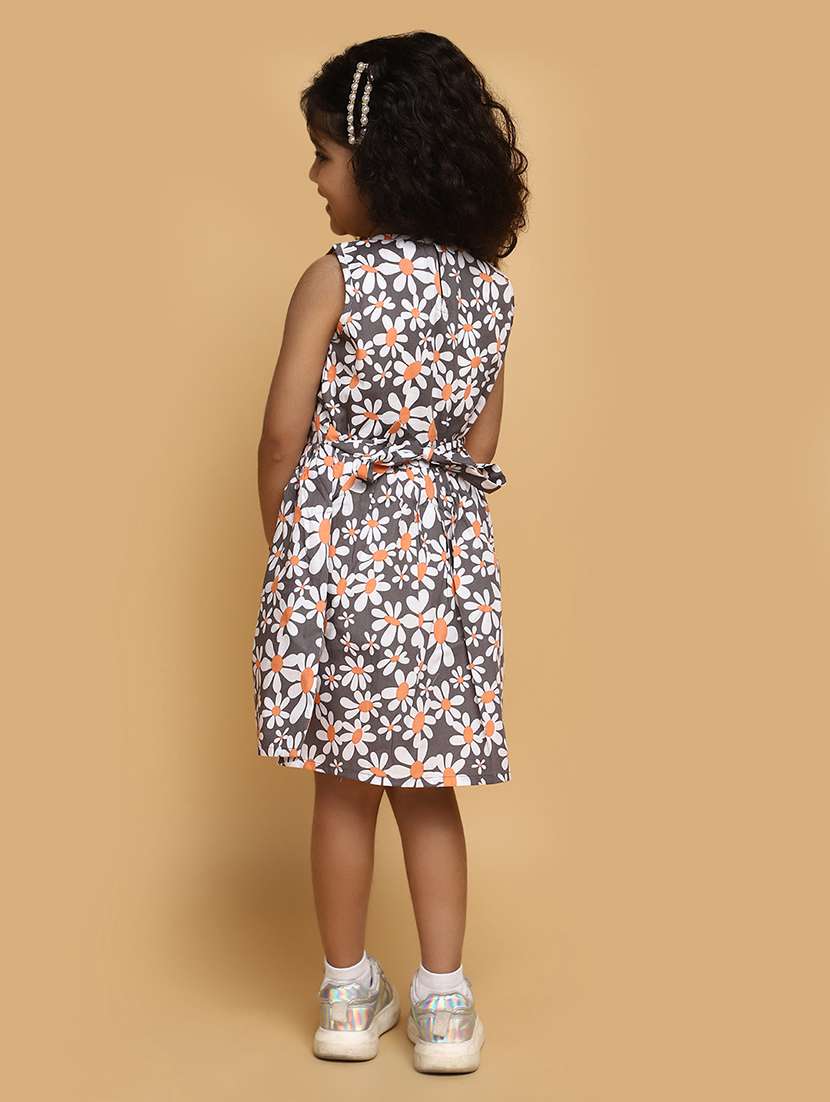 grey floral printed frock - 21050777 -  Standard Image - 2