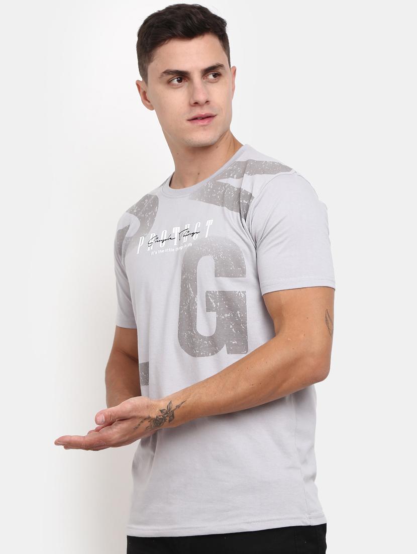 men front print round neck t-shirt - 21050896 - Standard Image - 2