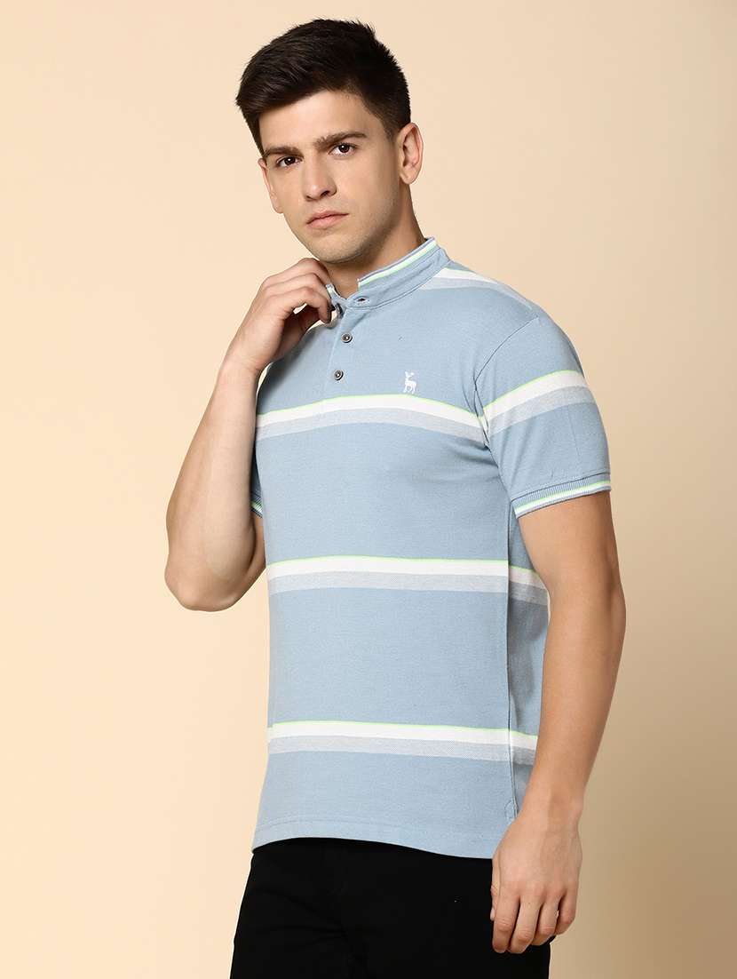 sky blue poly cotton pique tshirt - 21050954 -  Standard Image - 2