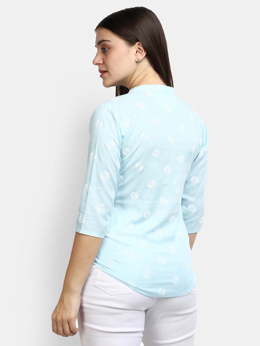 light blue rayon regular top - 21051432 - Standard Image - 2