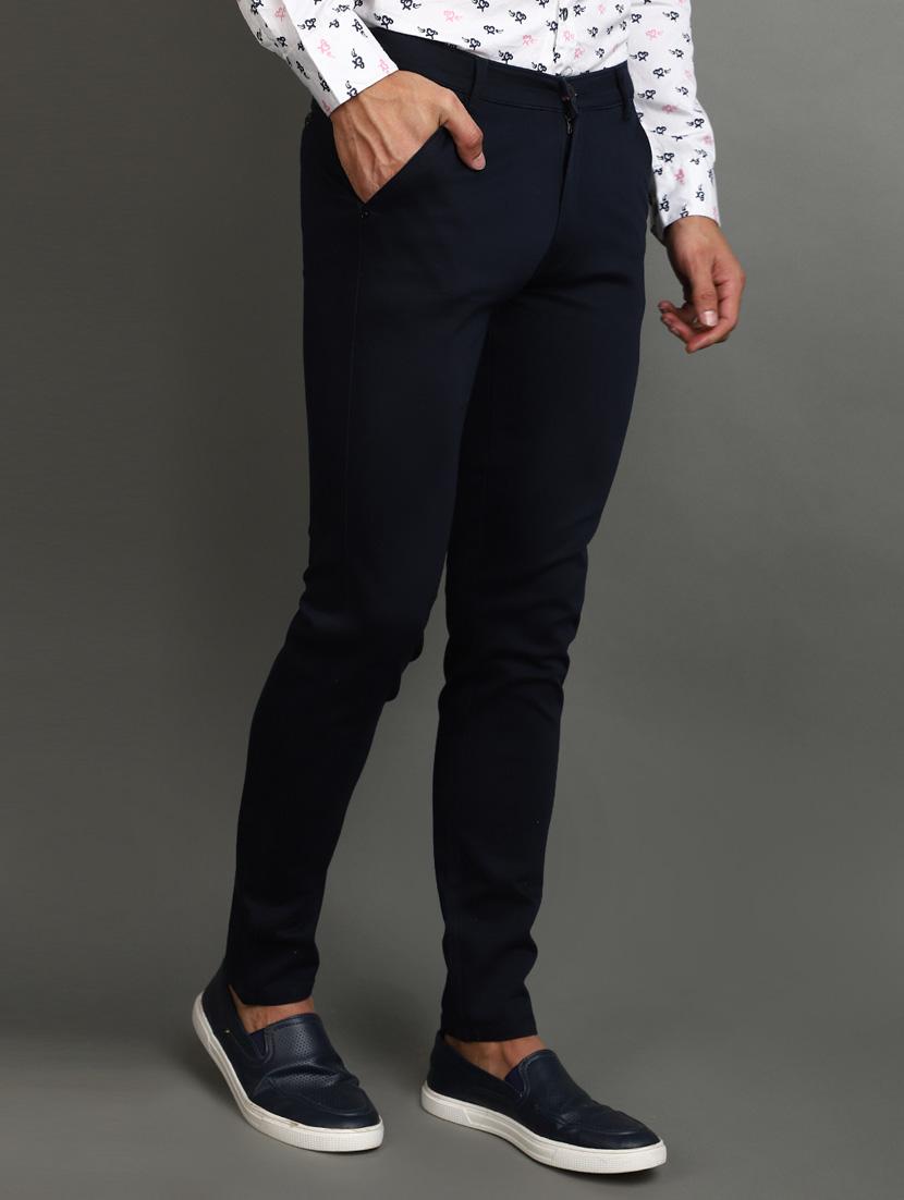 men solid flat front casual trouser - 21051624 - Standard Image - 2