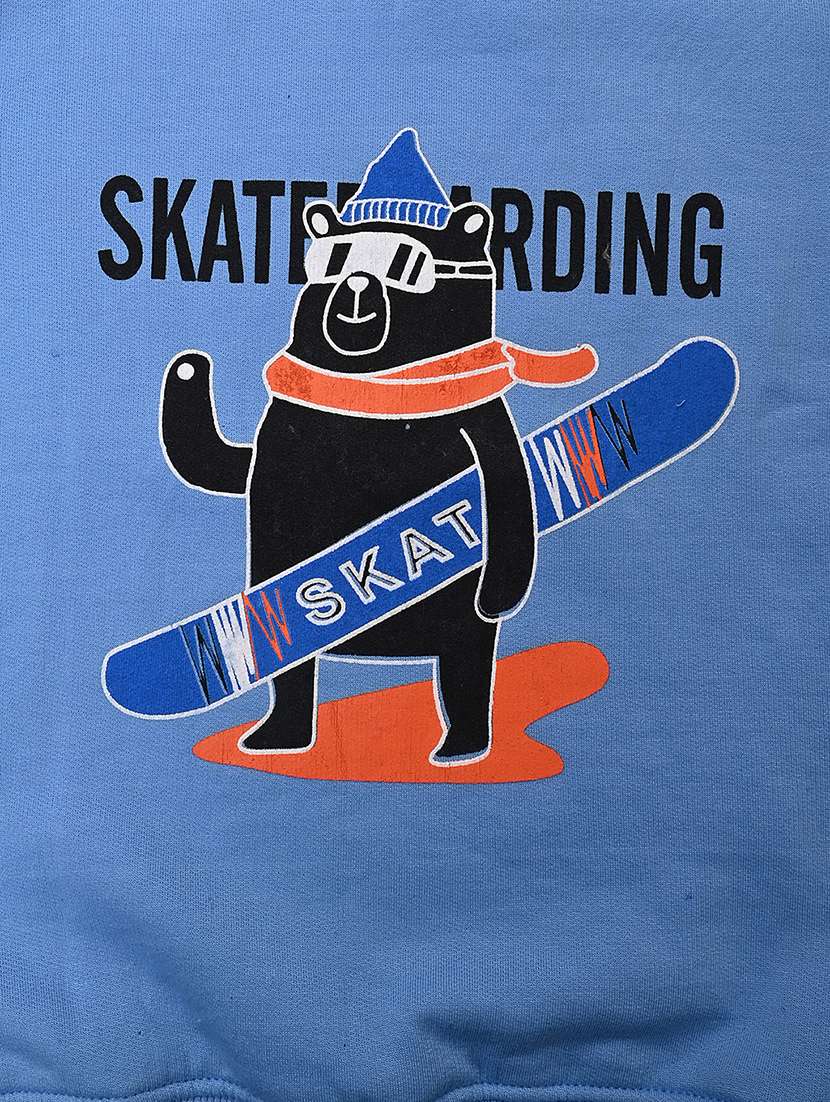 light blue spun fleece sweatshirt - 21051686 -  Standard Image - 2