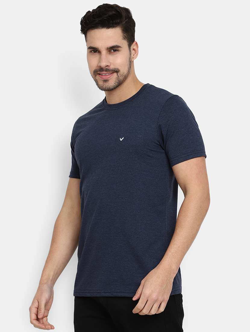 blue melange cotton single jersey tshirt - 21051754 -  Standard Image - 2