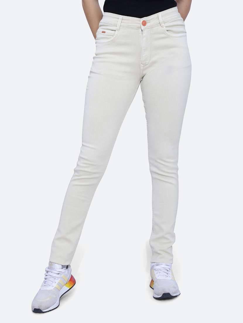 women high rise plain jean