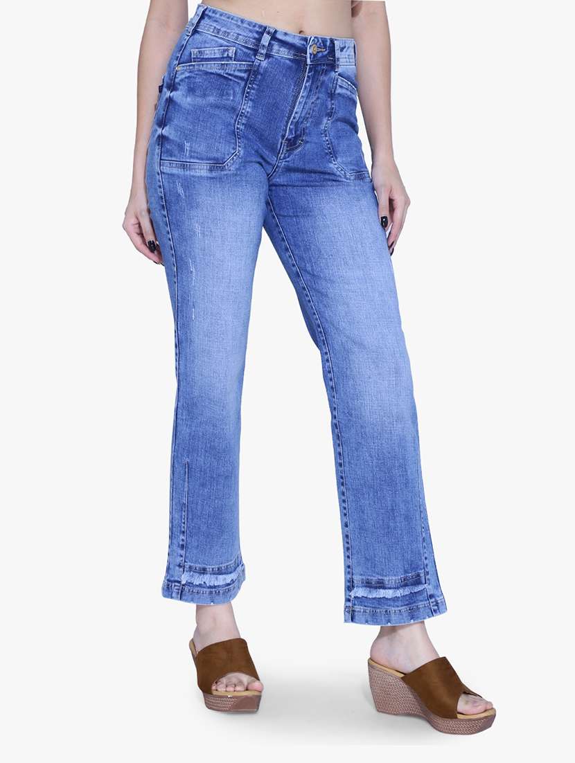 women high rise plain jean - 21052070 - Standard Image - 2