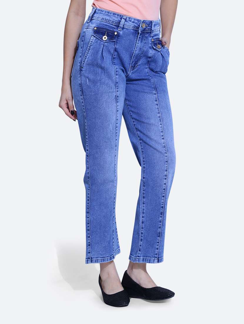 women high rise plain jean - 21052121 -  Standard Image - 2