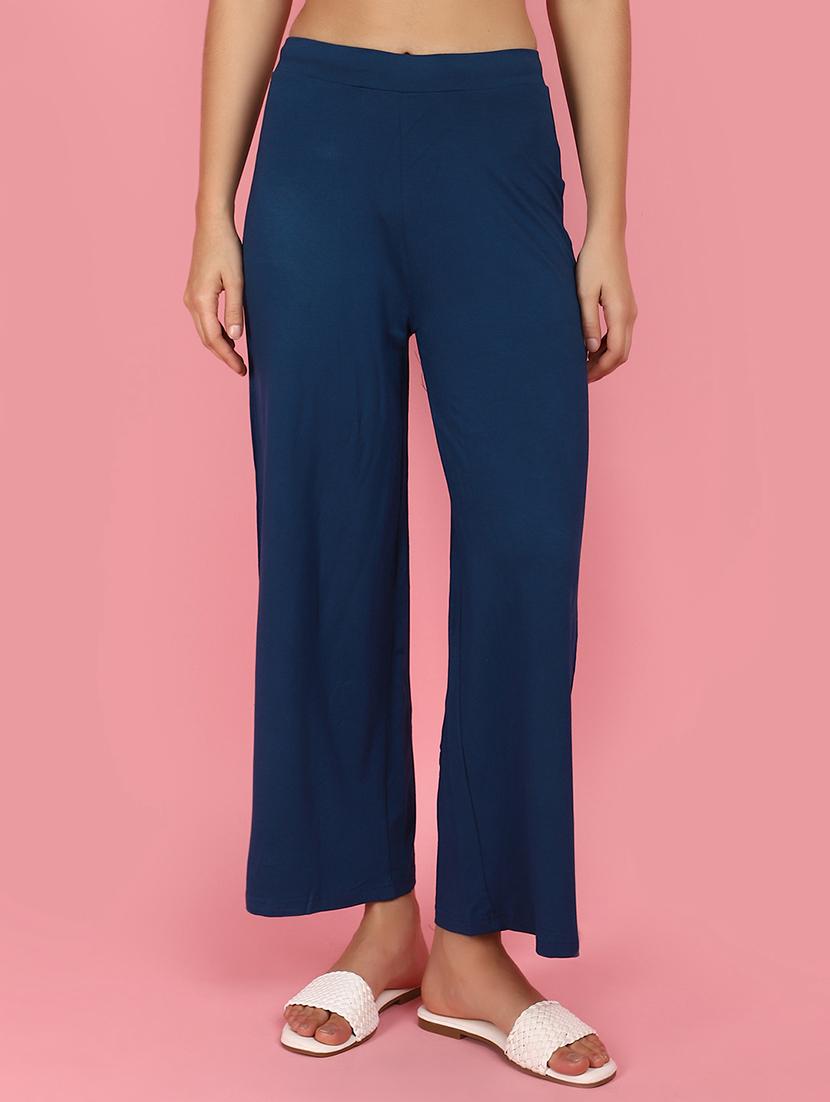 women blue solids palazzos - 21053632 -  Zoom Image - 0