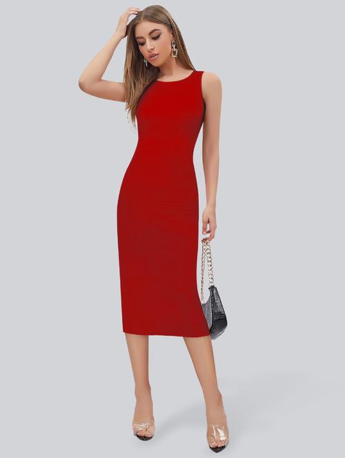 red lycra bodycon dress - 21054099 -  Standard Image - 0
