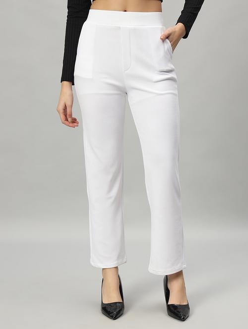 women solid color flat front trouser - 21054468 - Standard Image - 0