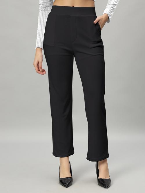 women solid color flat front trouser - 21054469 -  Standard Image - 0