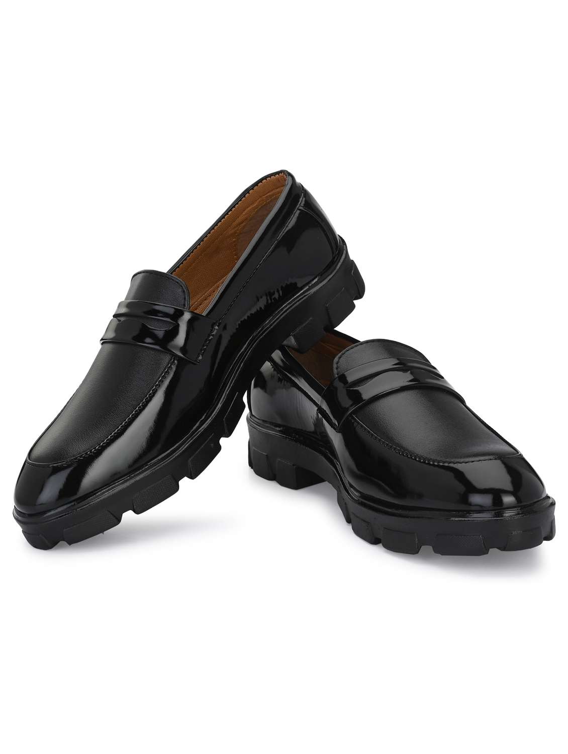 men black slip on platform loafers - 21054487 -  Standard Image - 2