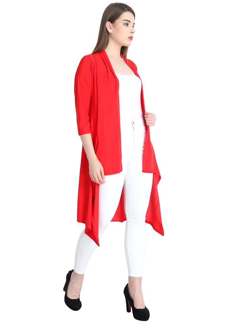 women solid asymmetric shrug - 21054488 - Standard Image - 2