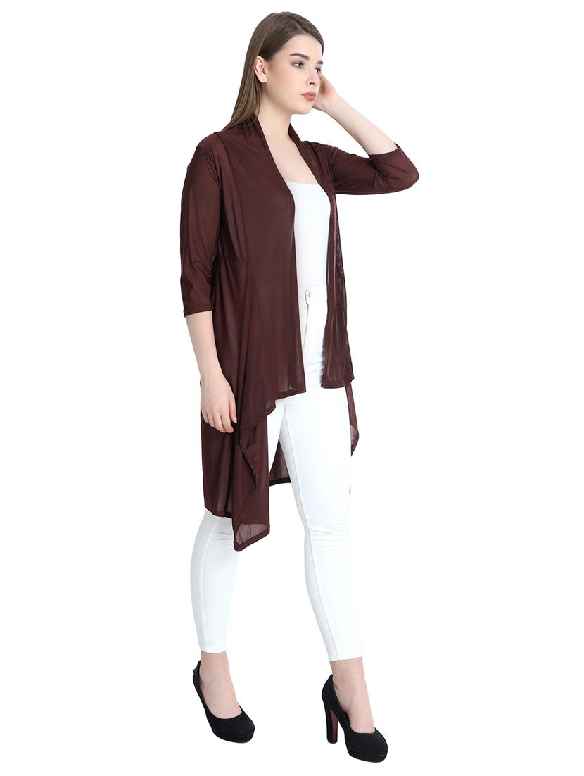 women solid asymmetric shrug - 21054491 - Standard Image - 2