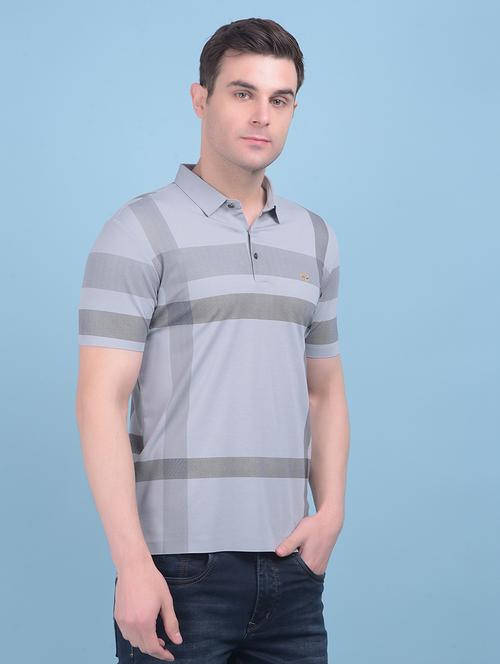 men striped polo neck t-shirt - 21054830 - Standard Image - 0