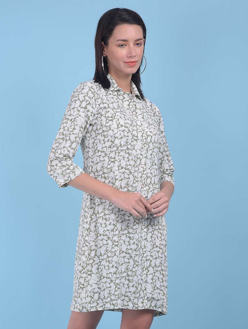 women white floral printed shirt dress - 21054859 -  Standard Image - 2