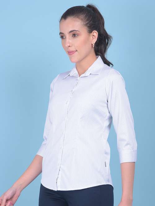 women white striped printed shirt - 21054921 -  Standard Image - 0