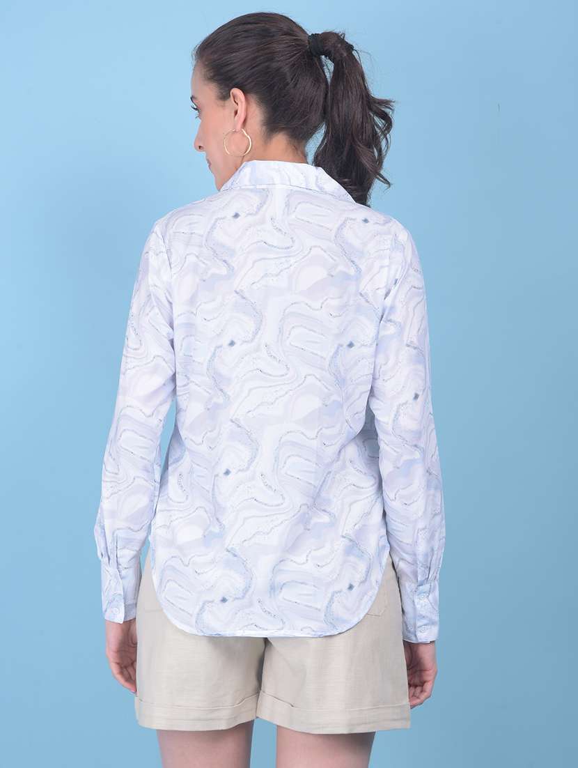 women printed long sleeve shirt - 21054966 - Standard Image - 2