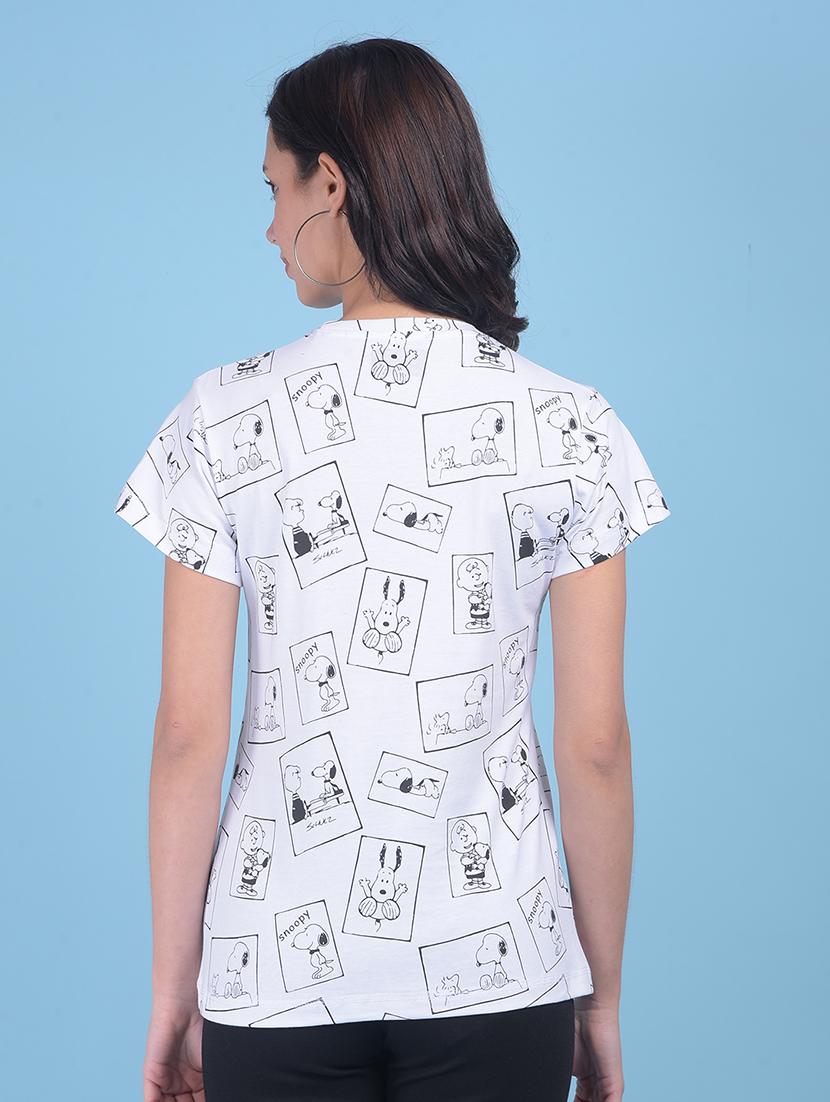 women round neck graphic printed t-shirt - 21054992 - Standard Image - 2