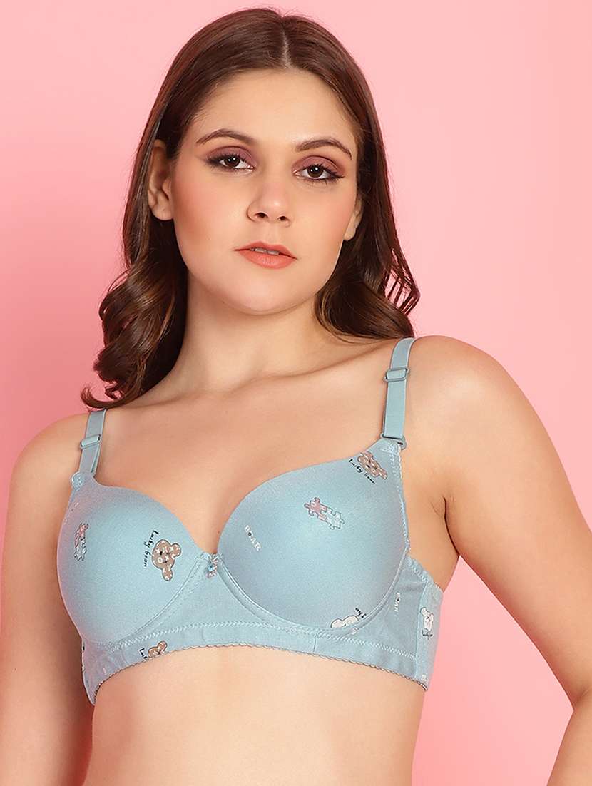 blue cotton tshirt bra